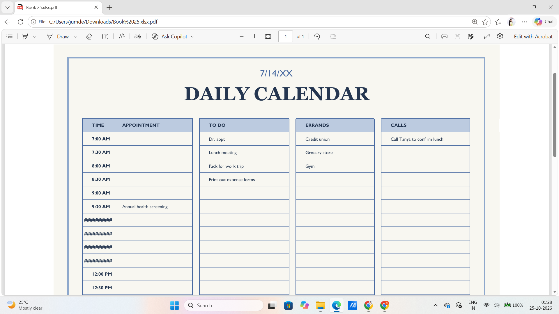 Daily & Weekly Planner