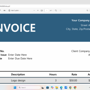 Professional Sales Invoice Template