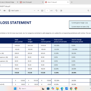 Profit & Loss Tracker Excel Template