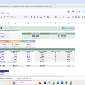 Savings & Goals Tracker – Template 1