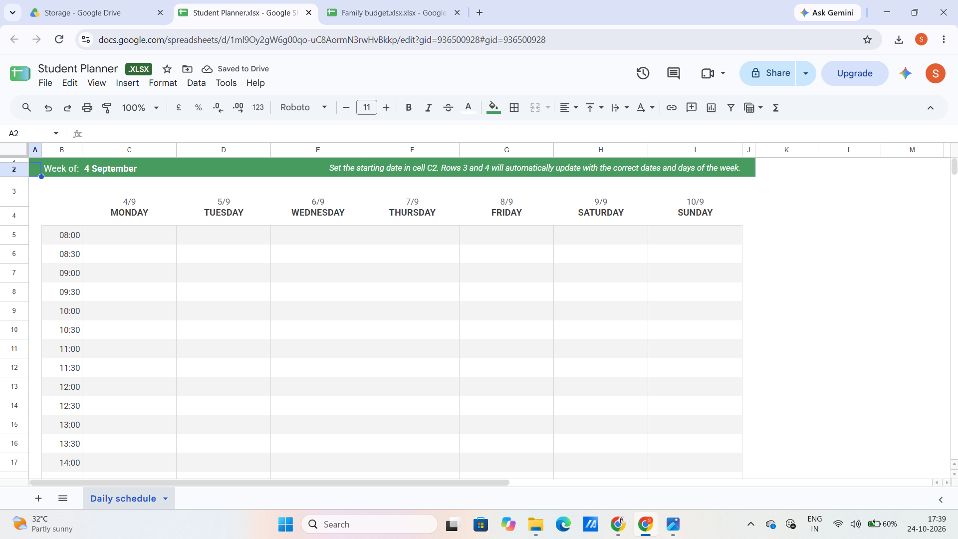 Student Budget Planner – Template 2